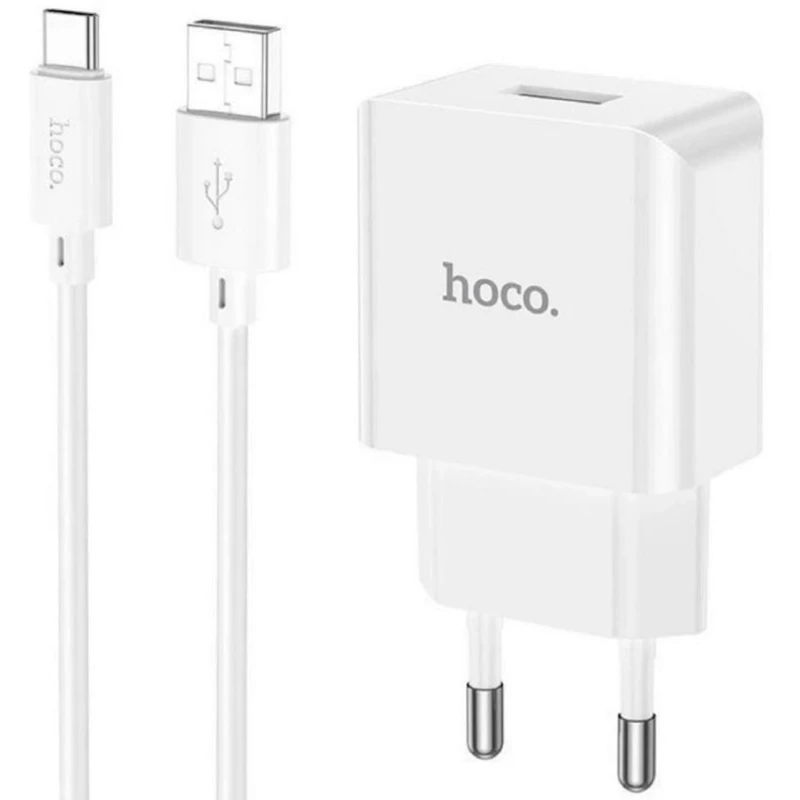 Сетевое зарядное устройство Hoco C106A with Cable Type-C 10.5 W, Белый