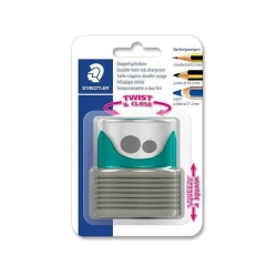 Точилка Staedtler, двойная, с контейнером, бирюзовый/серый