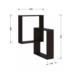 Настенная полка Art Mebel 162, ламинат, 72х52х18 см, коричневая Настенная полка Art Mebel 162, ламинат, 72х52х18 см, коричневая