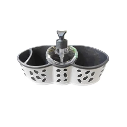 Диспенсер мыла NH-421, 27х9 см, пластик, серый/белый