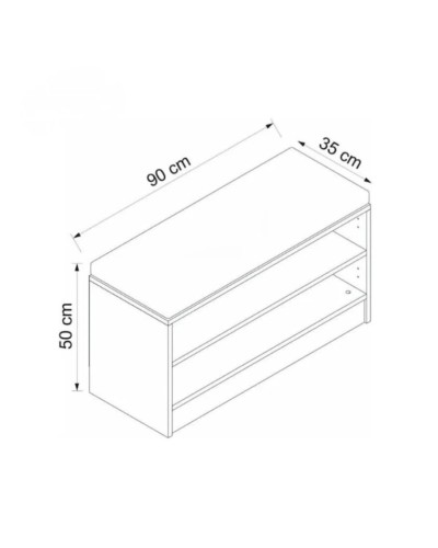 Ayaqqabı üçün tumba Ev Plus 12116065, LDSP, 90x35x50 sm
