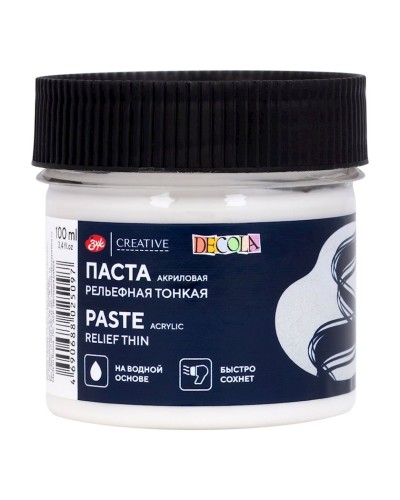 Akril pasta Decola, nazik relyef, 1 əd, 100 ml, ağ