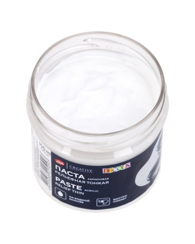 Akril pasta Decola, nazik relyef, 1 əd, 100 ml, ağ