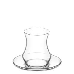 Armudu stəkan dəsti Lav EDAS1, nəlbəki ilə, 12 əşya, 170 ml, şüşə, şəffaf