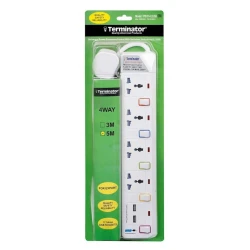 Şəbəkə filtri Terminator TPB 914-2RP 5 m, 4-rozetkalı White