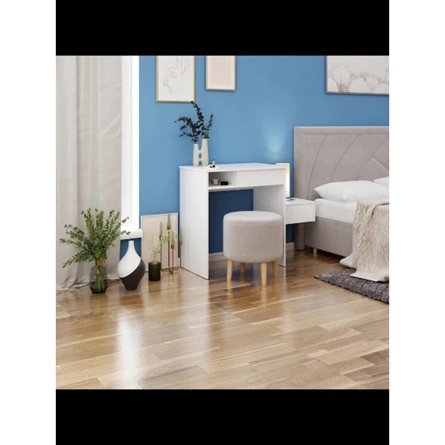 Туалетный столик Art Mebel 34, ламинат, 75х80х45 см, белый Туалетный столик Art Mebel 34, ламинат, 75х80х45 см, белый