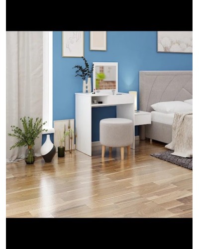 Makiyaj masası Art Mebel 34, laminat, 75x80x45 sm, ağ
