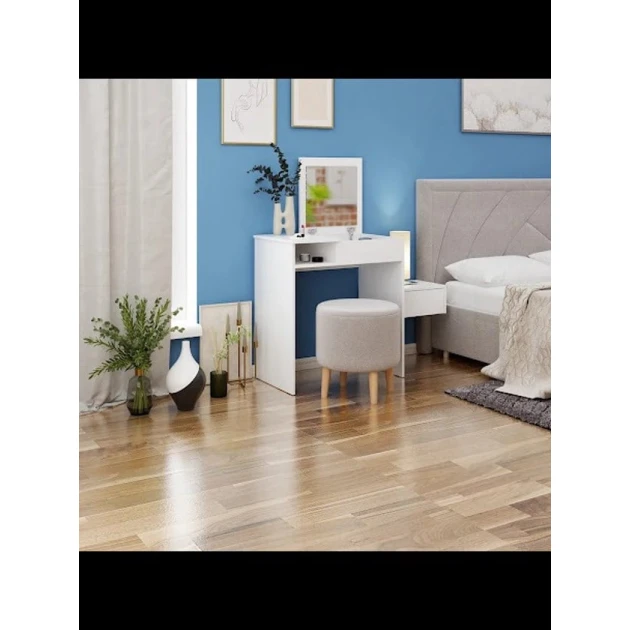 Туалетный столик Art Mebel 34, ламинат, 75х80х45 см, белый Туалетный столик Art Mebel 34, ламинат, 75х80х45 см, белый