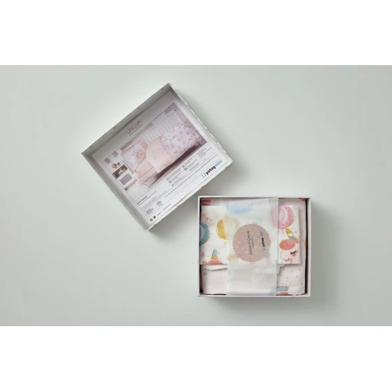 Комплект детского постельного белья Yataş Unicorn, пододеяльник 100х150 см, простыня 120x190 см, наволочка 35x45 см 1 шт, хлопок, розовый