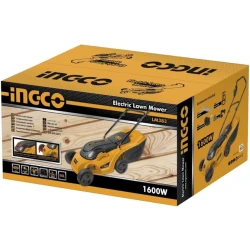 Электрическая газонокосилка Ingco LM383, желтый, 1600 Вт, 50 л, 380 мм