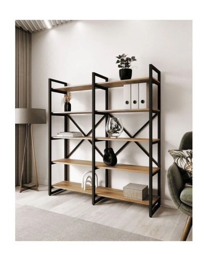 Stellaj 3563_LoftBruno5LongVotan, 133.5x34.4x150 sm, LDSP, qəhvəyi