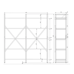 Stellaj 3563_LoftBruno5LongVotan, 133.5x34.4x150 sm, LDSP, qəhvəyi Stellaj 3563_LoftBruno5LongVotan, 133.5x34.4x150 sm, LDSP, qəhvəyi