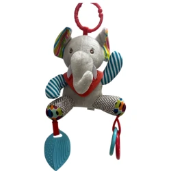 Игрушка-слоненок, подвешиваемая к коляске, с прорезывателем, пищалкой