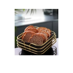 Хлебница OL22, 20x20x11 см, металл/ткань, черный/золотистый Хлебница OL22, 20x20x11 см, металл/ткань, черный/золотистый