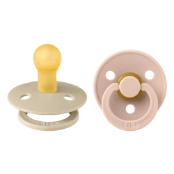Набор пустышек BIBS Colour, 2 шт, 0-6 месяцев, латекс, розовый/бежевый