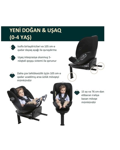 Avtomobil kreslosu Chicco Everone i-Size, göy