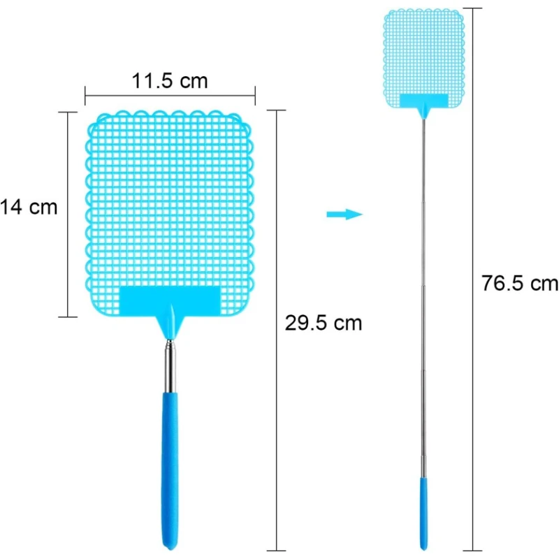 Мухобойка B0B85XD2YF с телескопической ручкой, 76.5x11.5 см, голубой Мухобойка B0B85XD2YF с телескопической ручкой, 76.5x11.5 см, голубой