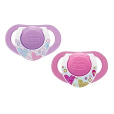 Əmziklər dəsti Chicco Physio Compact Pink, 12 aydan, silikon, 2 əd, çəhrayı