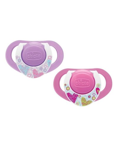 Əmziklər dəsti Chicco Physio Compact Pink, 12 aydan, silikon, 2 əd, çəhrayı