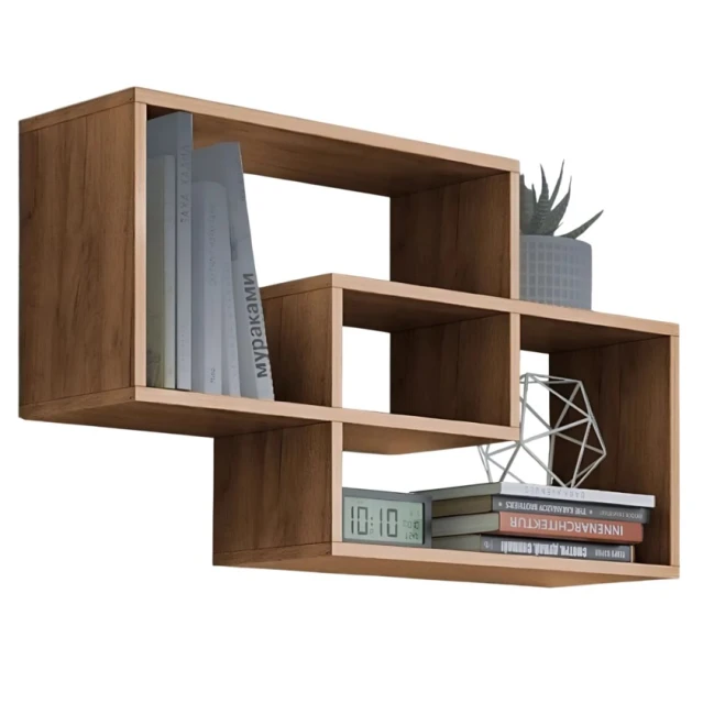 Настенная полка Art Mebel 265, ламинат,110х60х15 см, коричневая