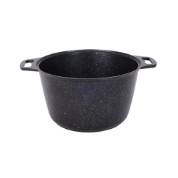 Кастрюля Kukmara Мраморная kmt82-1a, с крышкой, алюминий, черная, 28 см, 8 л