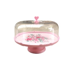 Tort qabı NH_İRK4, dairə, 20x26 sm, plastik, qapaqla/altlıq üzərində, çəhrayı