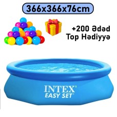 Şişmə hovuz Intex 366x366x76 sm, dairəvi, həcm 5621 l, mavi, 5621TX28130T200 - 5621TX28130T200