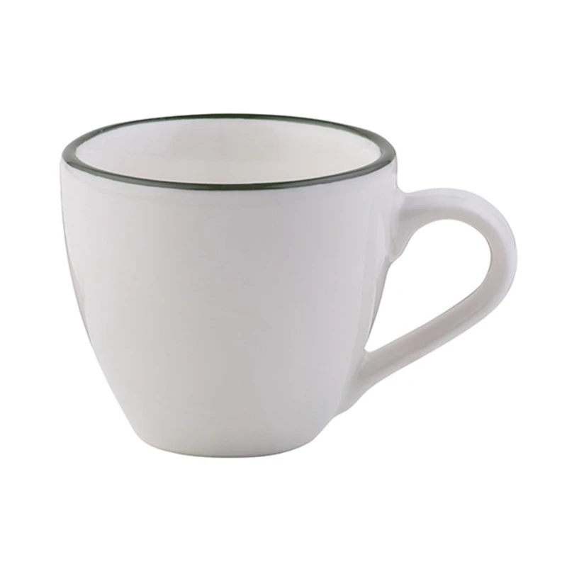 Чашка для кофе ID-Fine Modest Green Alzar, фарфор, белая/зеленая, 80 мл