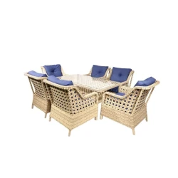 Комплект садовой мебели Grand SP_6315, 7 предметов, коричневый/синий Комплект садовой мебели Grand SP_6315, 7 предметов, коричневый/синий