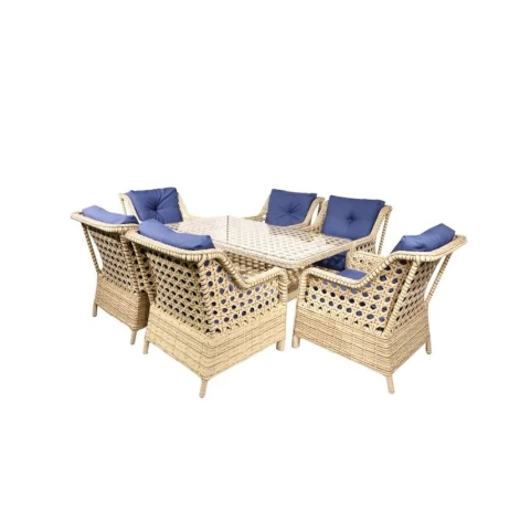 Bağ üçün mebel dəsti Grand SP_6315, 7 əşya, qəhvəyi/göy