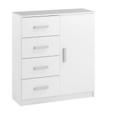Komod JYSK Tapdrup 79х35х88 sm, 4 qutu, 1 qapı, ağ