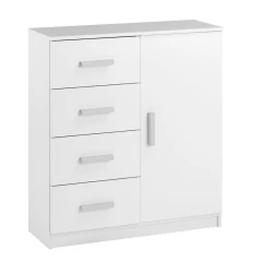 Комод JYSK Tapdrup 79х35х88 см, 4 ящика, 1 дверца, белый Комод JYSK Tapdrup 79х35х88 см, 4 ящика, 1 дверца, белый