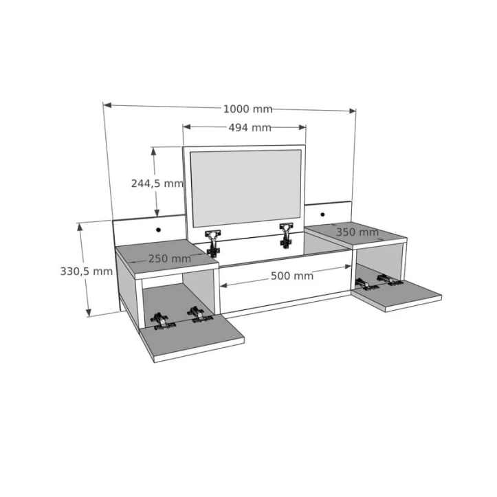 Туалетный столик Art Mebel 90, ламинат, вотан, 100x100x40 см Туалетный столик Art Mebel 90, ламинат, вотан, 100x100x40 см
