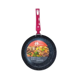 Сковорода Honhey, с антипригарным покрытием, черный/красный, 24х2 см Сковорода Honhey, с антипригарным покрытием, черный/красный, 24х2 см