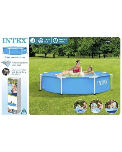 Hovuz Intex Metal Frame 28205 INT0025, karkaslı, 244x51 sm, həcm 1828 l - INT0025