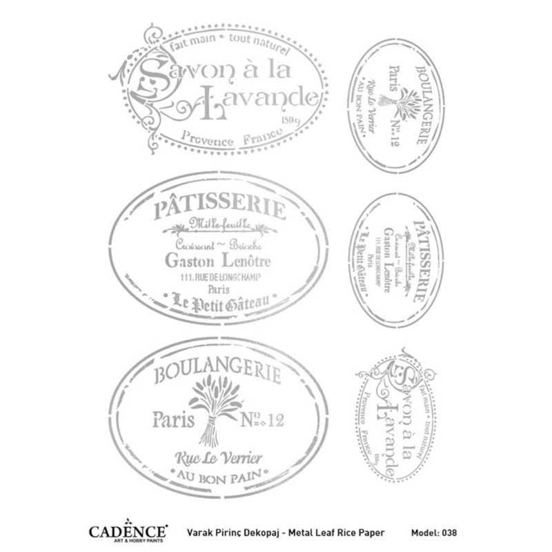 Рисовая бумага Cadence Metal Leaf Rice Paper Silver 038, 30x42 см Рисовая бумага Cadence Metal Leaf Rice Paper Silver 038, 30x42 см