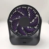 Qara/bənövşəyi rəngdə masaüstü, avtomobil üçün uyğun, USB şarj mini ventilyator, fan
