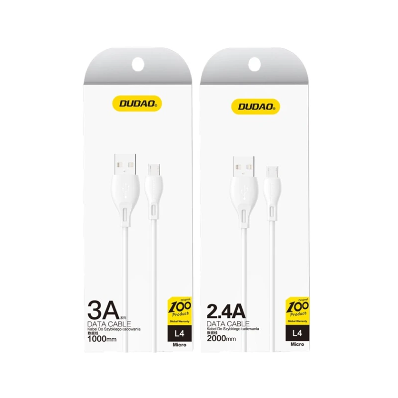 Кабель USB DUDAO L4M Micro, 1 м, Белый