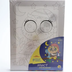 Nömrələr üzrə kətan Рыжий Кот Сова с подушкой, 18x24 sm Nömrələr üzrə kətan Рыжий Кот Сова с подушкой, 18x24 sm