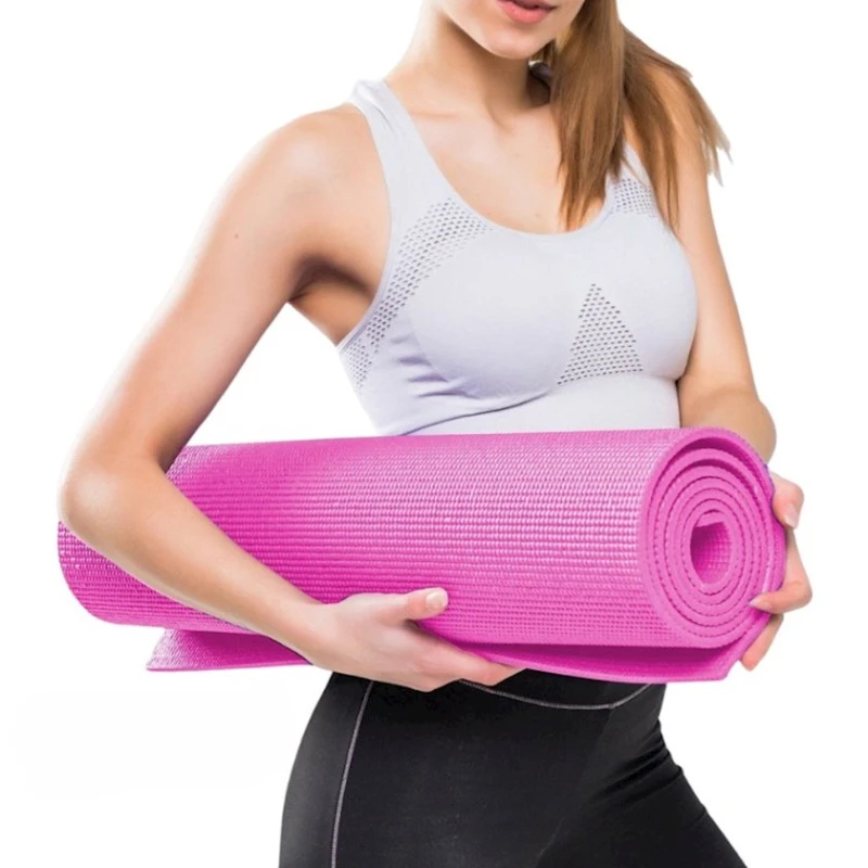 Мат для йоги 1065/1 ПВХ, 173x61x0.8 см, розовый