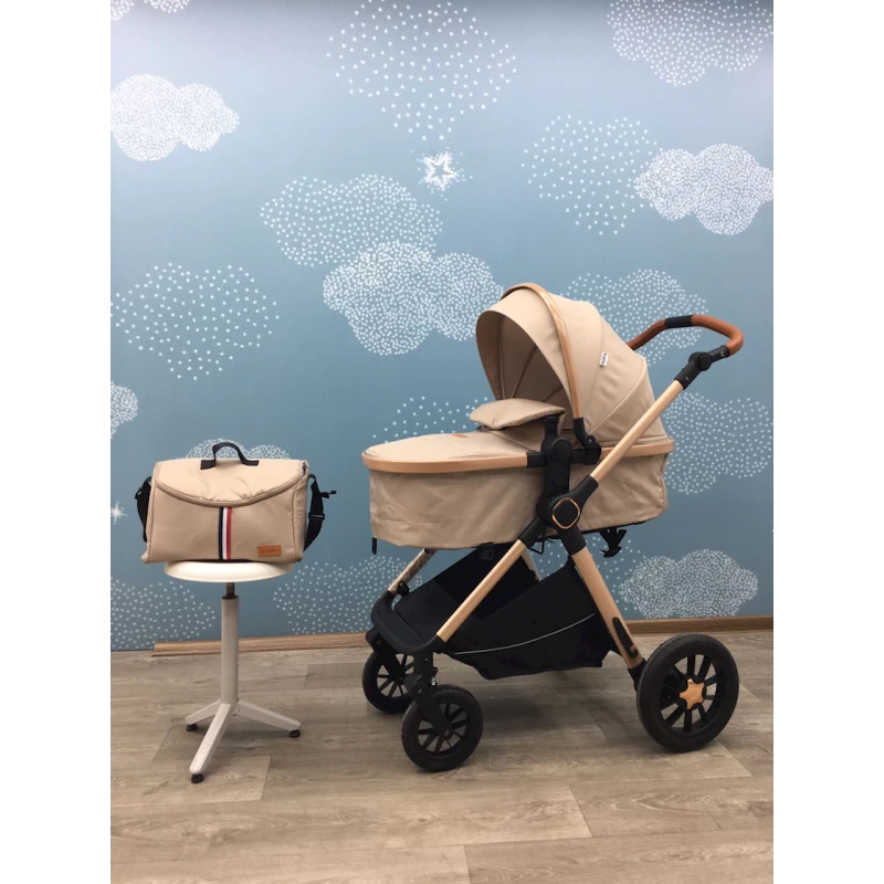 Детская коляска Kidilo H2D-BEJ, бежевая Детская коляска Kidilo H2D-BEJ, бежевая
