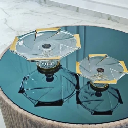 Тортница nh_21ubb, прозрачная/золотистая, 2 шт