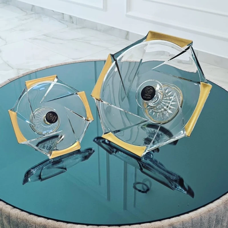 Tort qabı nh_21ubb, şəffaf/qızılı, 2 əd