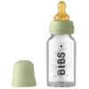Бутылочка для кормления BIBS Baby Bottle Complete Set 0+ месяцев, 110 мл, стекло/латекс, зеленая