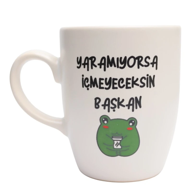 Krujka Yaramıyorsa İçmeyeceksin Başkan yazısı ilə, 250 ml, rəngbərəng