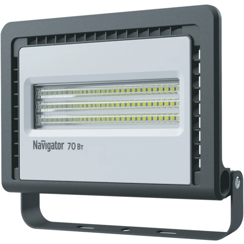 Светодиодный прожектор Navigator NFL-01, 70Вт, IP65, 224x44x193мм, цвет черный Светодиодный прожектор Navigator NFL-01, 70Вт, IP65, 224x44x193мм, цвет черный