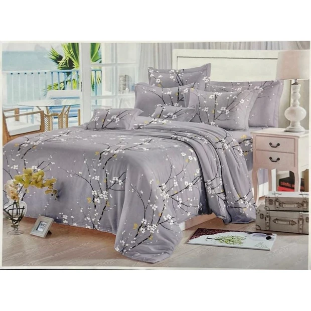 Комплект постельного белья Sahara SHA-0000478, пододеяльник 160x240 см, простыня 160x220 см, 1 шт наволочки 50x70 см, односпальный, сатин, разноцветный