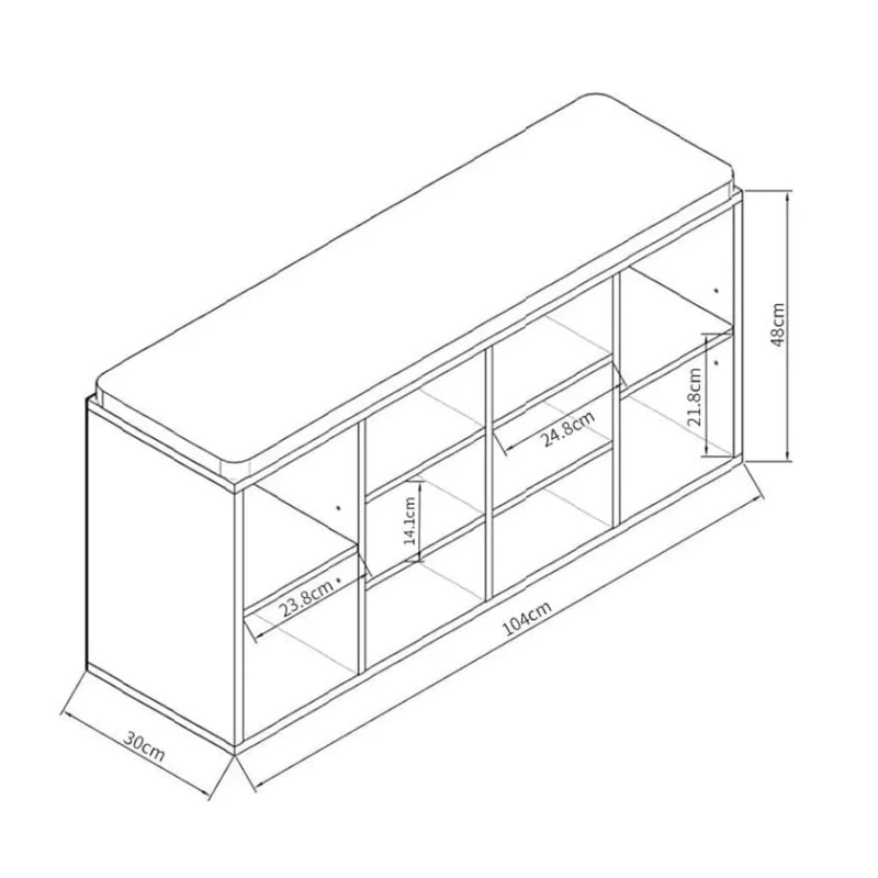 Тумба для обуви Ev Plus ev_12116217, ЛДСП, белый, 104x48x30 см Тумба для обуви Ev Plus ev_12116217, ЛДСП, белый, 104x48x30 см