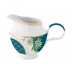 Сливочник Easy Home Voyage Tropical, 220 мл, фарфор, белый/синий