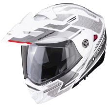 Motosiklet dəbilqəsi Scorpion ADX-2 Carrera Pearl White-Silver, ölçü XXL, ağ/boz